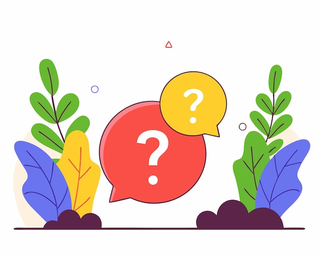 Bolla vocale con illustrazione dell'icona del segno d'interrogazione