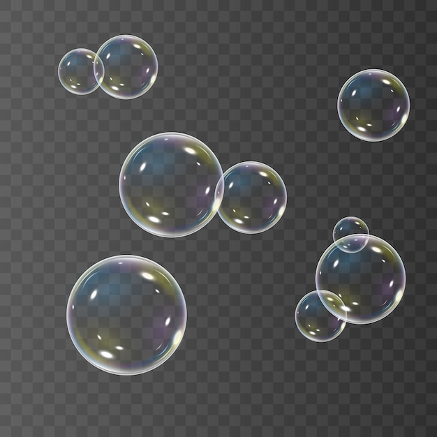 Bolle di sapone realistiche con set di riflessione arcobaleno