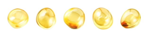 Bolle di siero di collagene dorato Essenza cosmetica Olio o siero a bolle gialle dorate