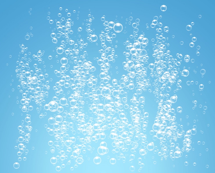 Vettore bolle sott'acqua su sfondo blu