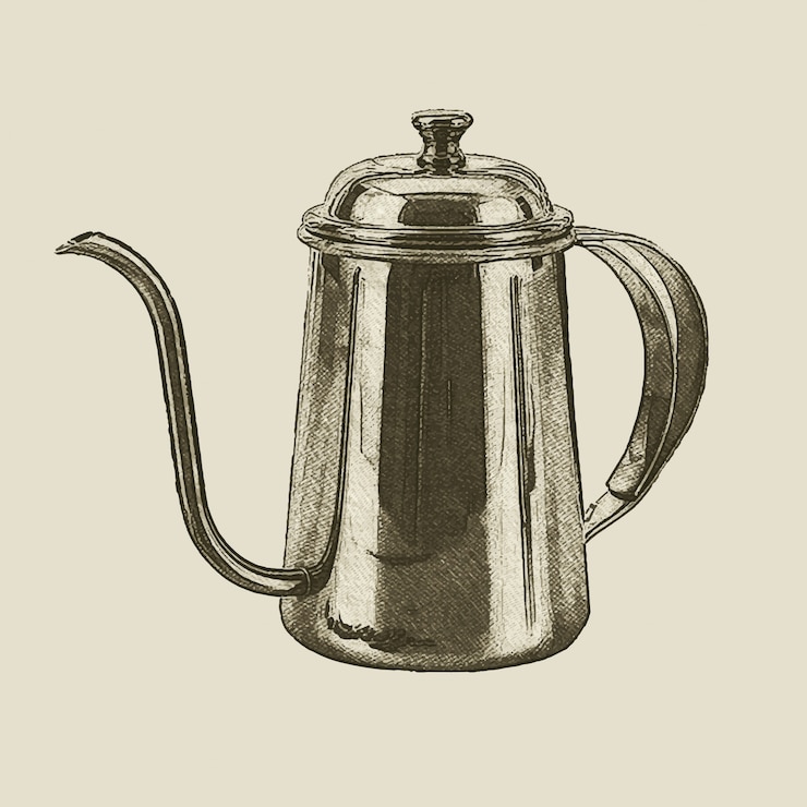 Vettore bollitore d&#39;epoca disegnato a mano