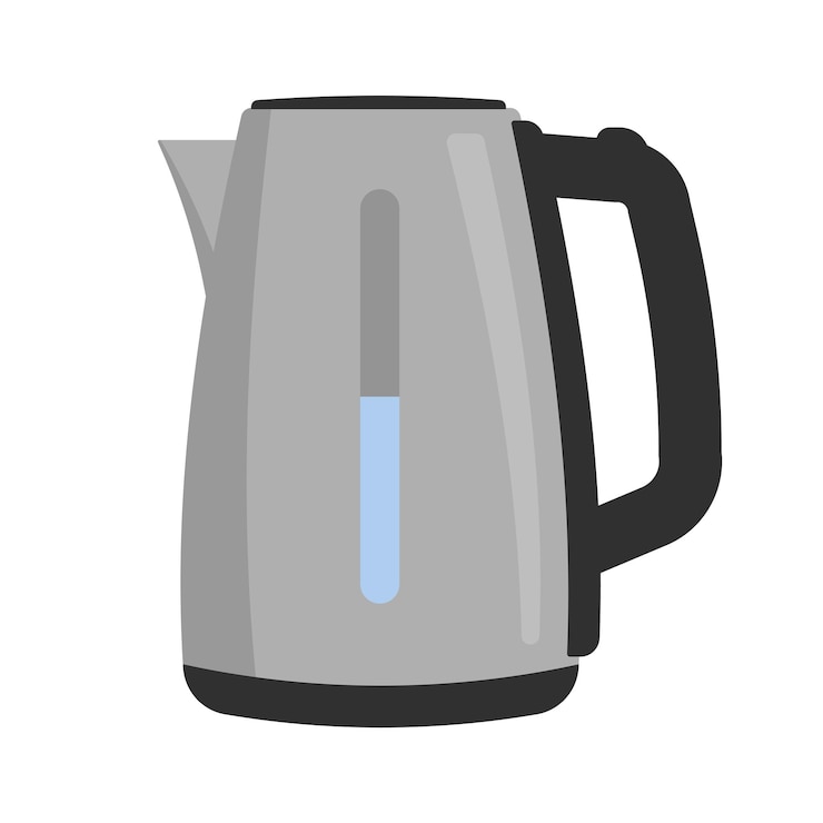 Vettore bollitore elettrico bollitore di tè elettrico moderno o bollitore da tè con acqua bollente calda illustrazione vettoriale