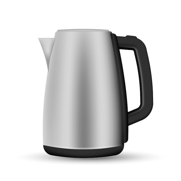 Vettore bollitore elettrico bollitore di tè elettrico moderno o bollitore da tè con acqua bollente calda illustrazione vettoriale