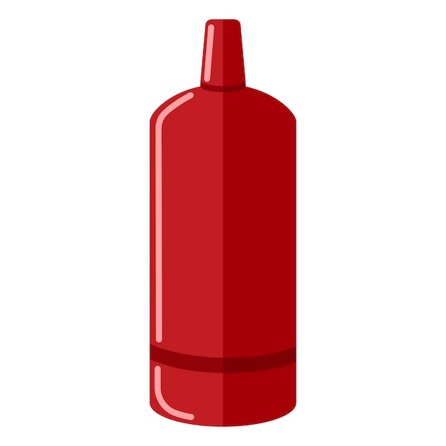 Bombola del gas isolata su sfondo bianco. Contenitore rosso dell'icona della bottiglia di propano in stile piano. Illustrazione contemporanea di vettore di stoccaggio del combustibile della bombola.