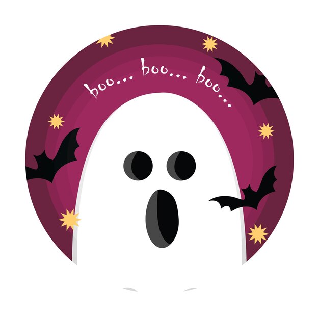 Boo fantasma vettoriale perfetto per Halloween