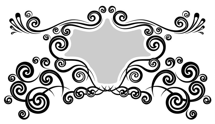 Vettore bordo cornice vintage per ornamento floreale monogramma