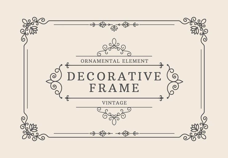 Vettore bordo decorativo cornice elegante con angoli ornamentali e forme sottili ed eleganti layout classico del diploma di lusso vintage certificato vettoriale con grafica reale