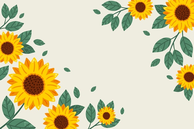 Bordo girasole design piatto disegnato a mano