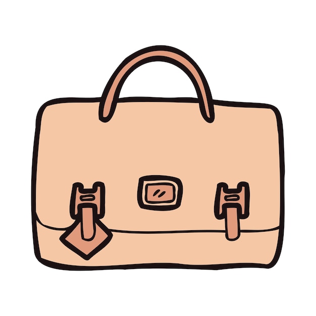 Borsa da lavoro carina disegnata a mano in stile doodle