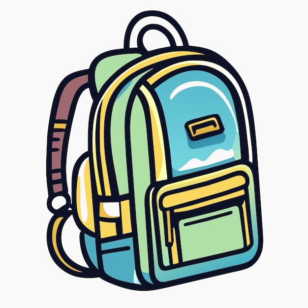borsa da scuola doodle illustrazione vettoriale