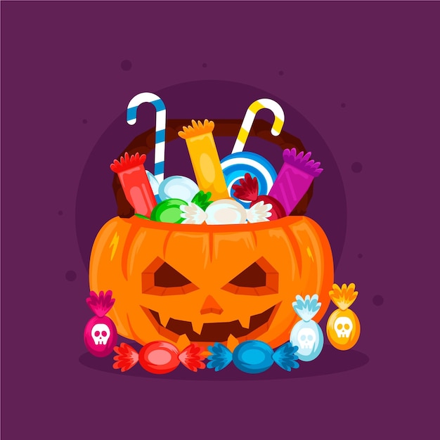 Borsa di halloween design piatto