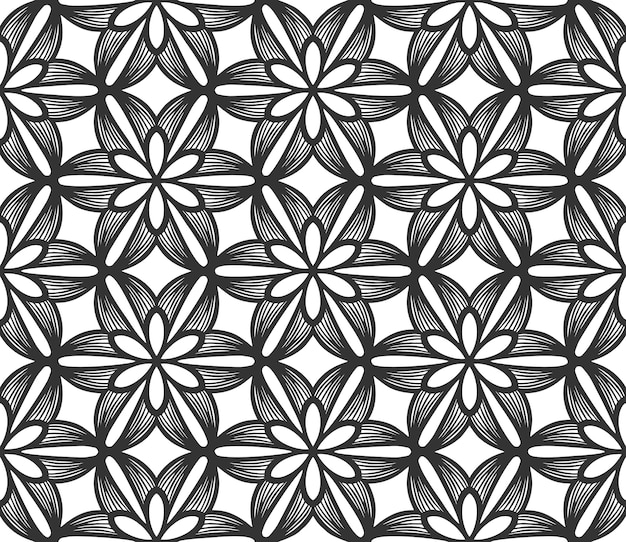 Botone di fiori di pizzo modello senza cuciture arte a righe floreali ripetizione di piastrelle sfondo di tessuto retrò piatto senza fine pianta decorativa design di stampa tessile estivo ornamento geometrico tappeto botanico di moda