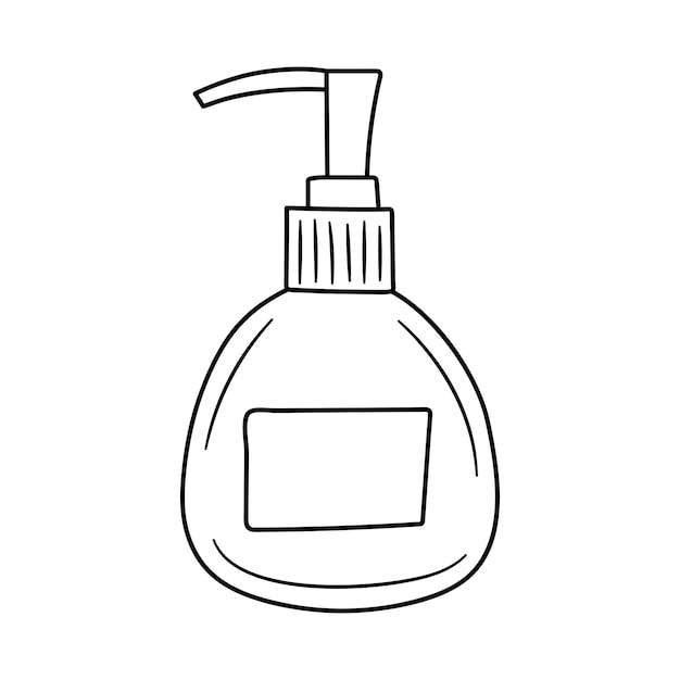 Bottiglia cosmetica con dispenser Illustrazione vettoriale disegnata a mano