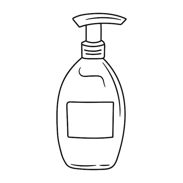 Bottiglia cosmetica con dispenser Illustrazione vettoriale disegnata a mano