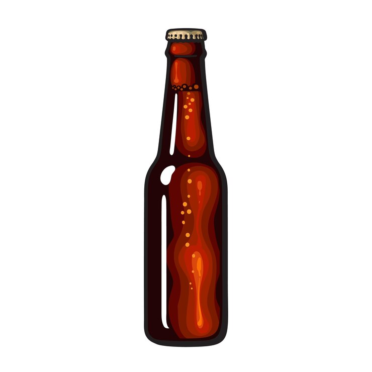 Bottiglia di birra o soda disegnata a mano