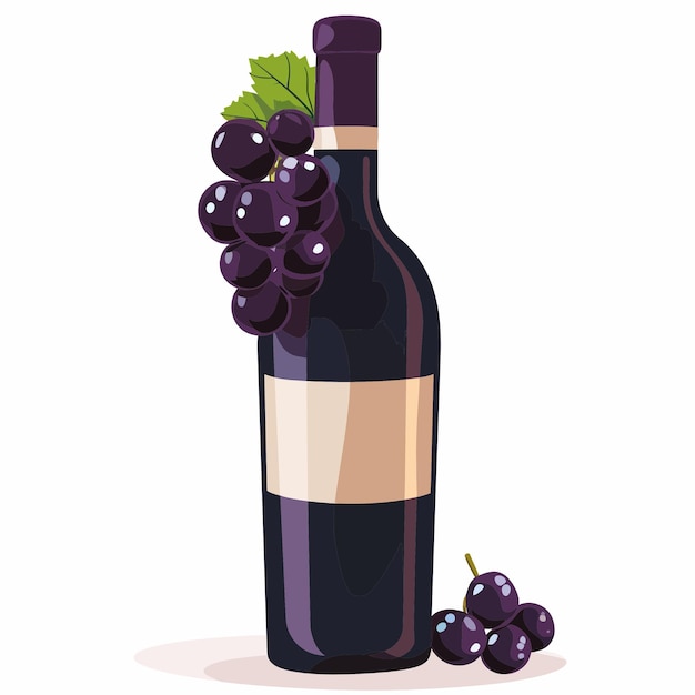 Bottiglia di vino con uva 2