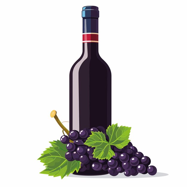 Bottiglia di vino con uva 3