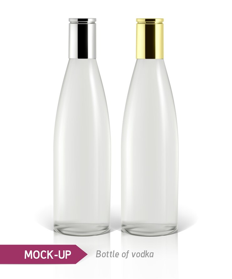 Vettore bottiglia di vodka realistica o altra bottiglia di gin