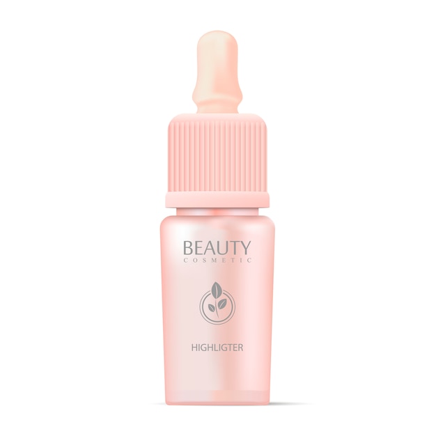 Bottiglia highligter cosmetica con contagocce