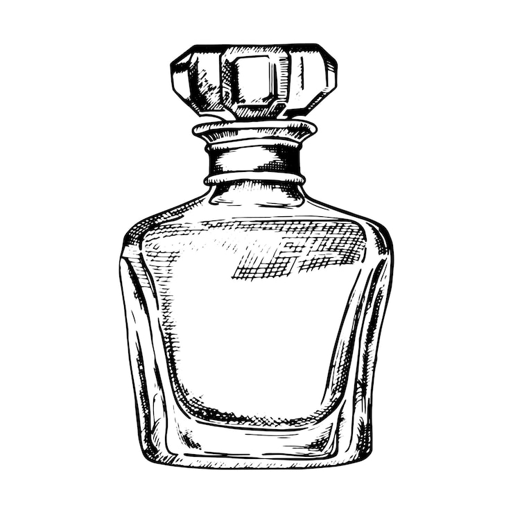 bottiglie con disegno vettoriale di profumo in stile vintage