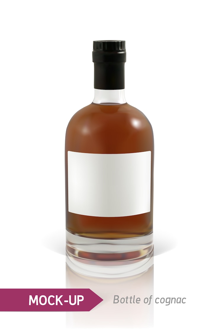 Vettore bottiglie di cognac