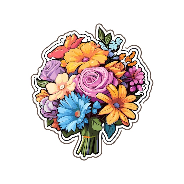 bouquet di fiori clipart sfondo bianco