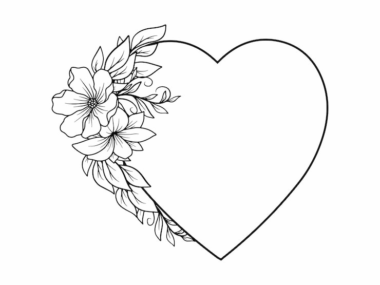 Vettore bouquet flower outline illustrazione per la festa di san valentino