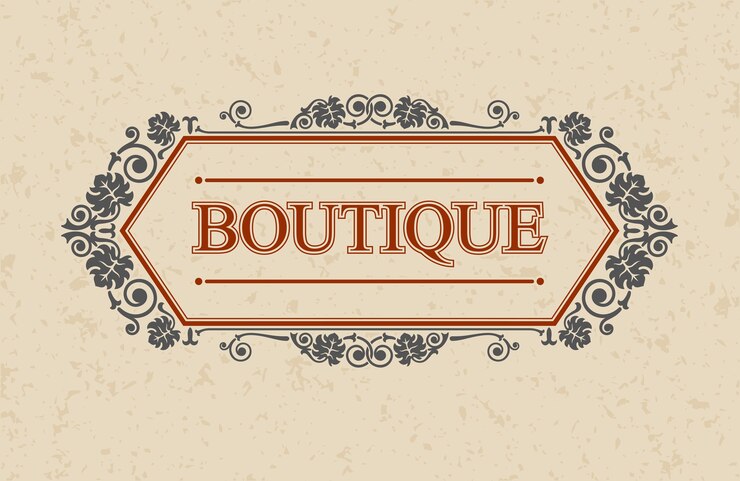 Vettore boutique di confine calligrafico.