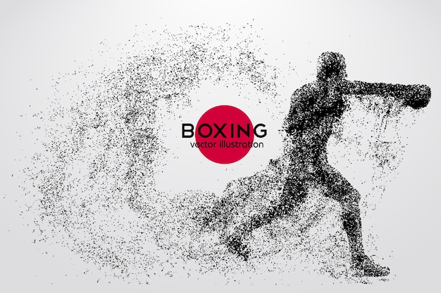 Boxe, silhouette di un pugile