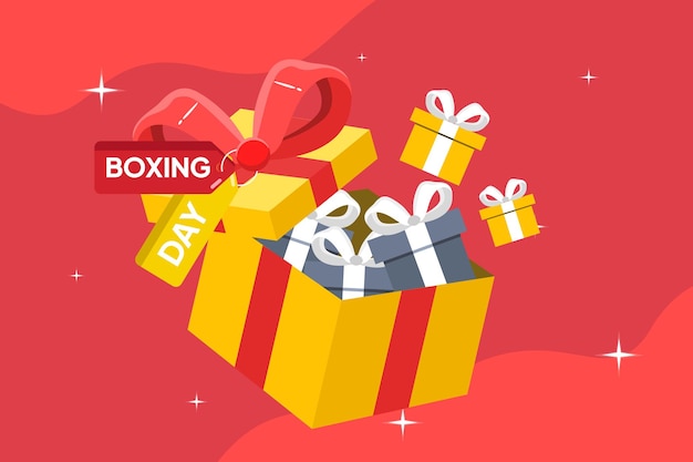 Boxing Day Sale Concept Illustrazione vettoriale piatta a colori isolata