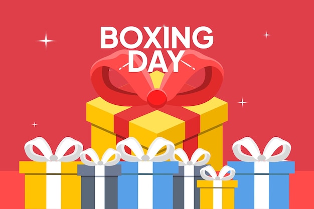 Boxing Day Sale Concept Illustrazione vettoriale piatta a colori isolata