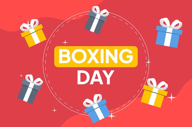 Boxing Day Sale Concept Illustrazione vettoriale piatta a colori isolata