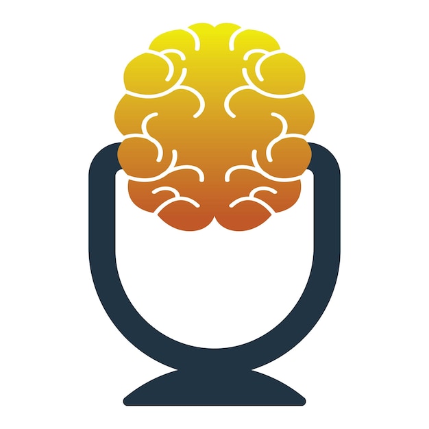 Brain Podcast Logo Vector Concept Mind Podcast Icon Logo Design