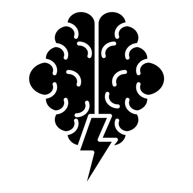 Brainstorming Glyph Illustrazione nera solida