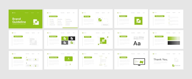 Brand Guidelines poster layout template Brand identity presentation Manual template design