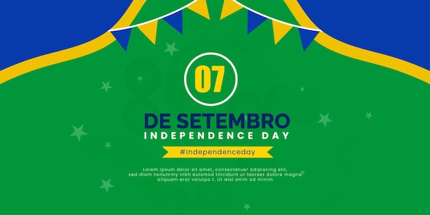 Brasile indipendenza dey colore verde sfondo social media poster design