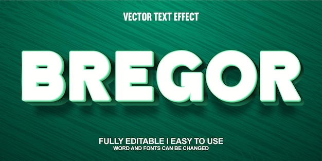 Bregor Effetto di testo vettoriale 3D completamente modificabile