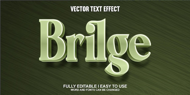 Brilge Effetto di testo vettoriale 3D completamente modificabile