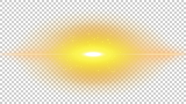 Brillantezza gialla con riflesso lente su bianco trasparente modello PNG pronto illustrazione vettoriale