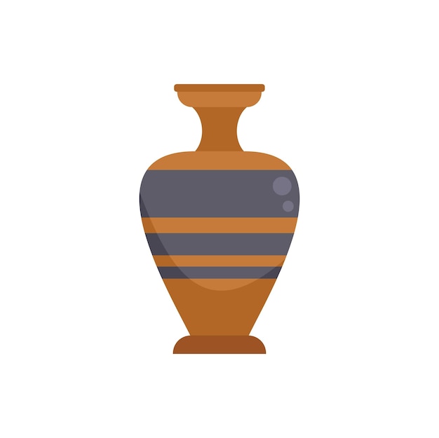 Brocca anfora icona vettore piatto Vaso vaso Vecchia ceramica isolata