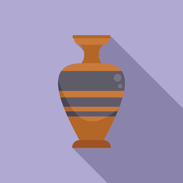 Brocca anfora icona vettore piatto Vaso vaso Vecchia ceramica