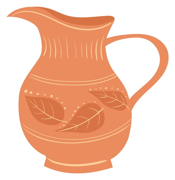 Brocca in ceramica in stile tradizionale Brocca in terracotta disegnata a mano