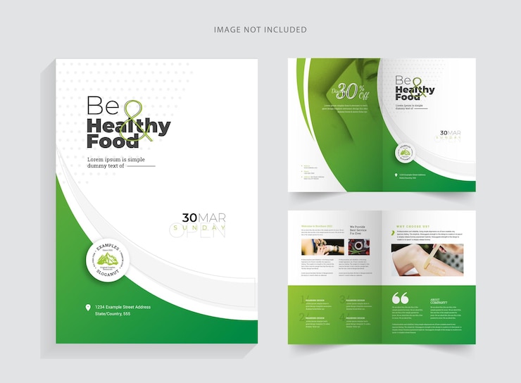 Vettore brochure bifold salute e spa