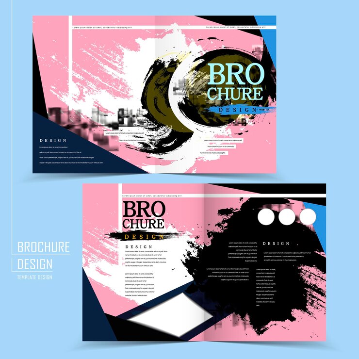 Vettore brochure dal design contemporaneo piegato a metà