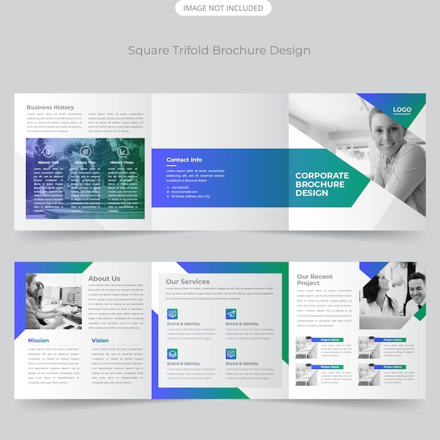 Brochure quadrata a tre colori
