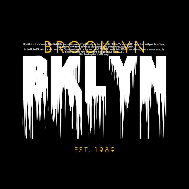 BROOKLYN BKLYN design tipografia illustrazione grafica vettoriale per la stampa di magliette e altri