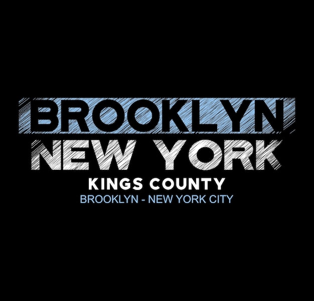 BROOKLYN NEW YORK King County design tipografia disegno vettoriale testo illustrazione segno t shirt grafica stampa ecc