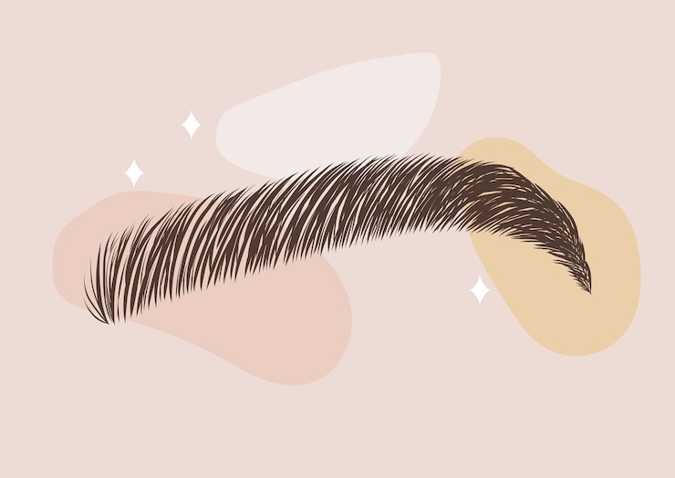 Vettore brow design logo sopracciglia realistiche disegnate a mano trucco permanente e microblading