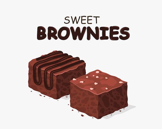 Brownie al cioccolato isolato su sfondo bianco