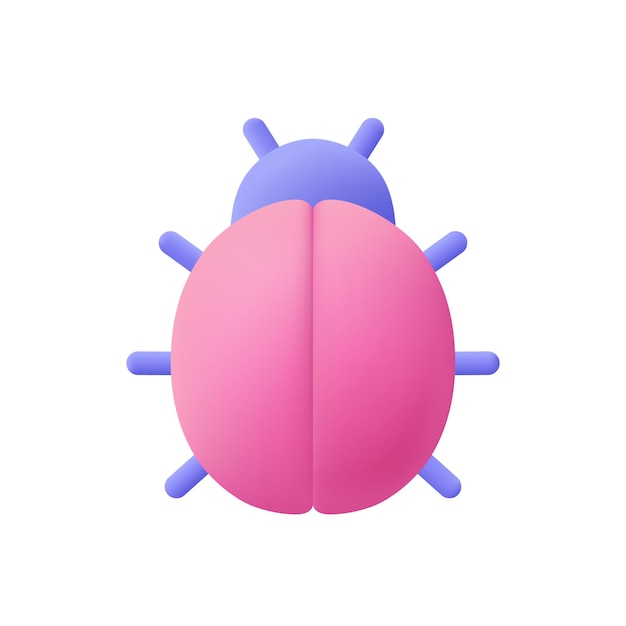 Bug beetle Trova errori concetto di test software icona vettore 3d Cartoon stile minimo